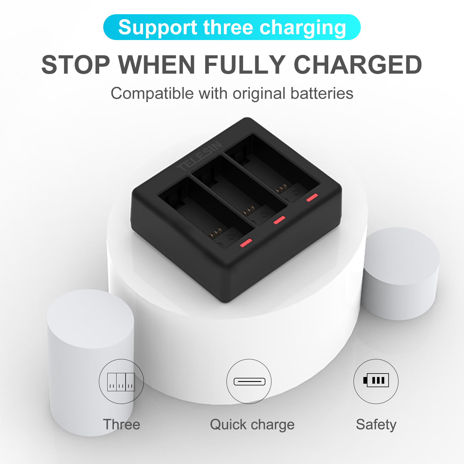 TELESIN 3 Ways Battery Charger - Iris Photography Led Lighting Pack review and price