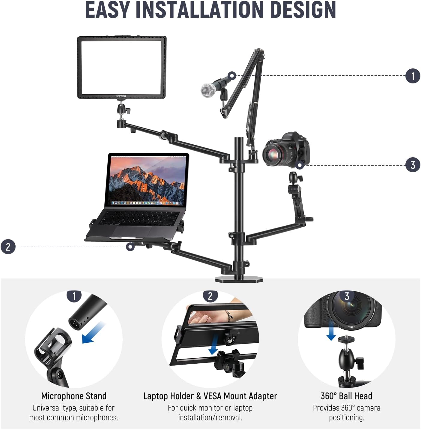 Desk Mount Overhead Camera Rig - Photography Lighting Rig review and price