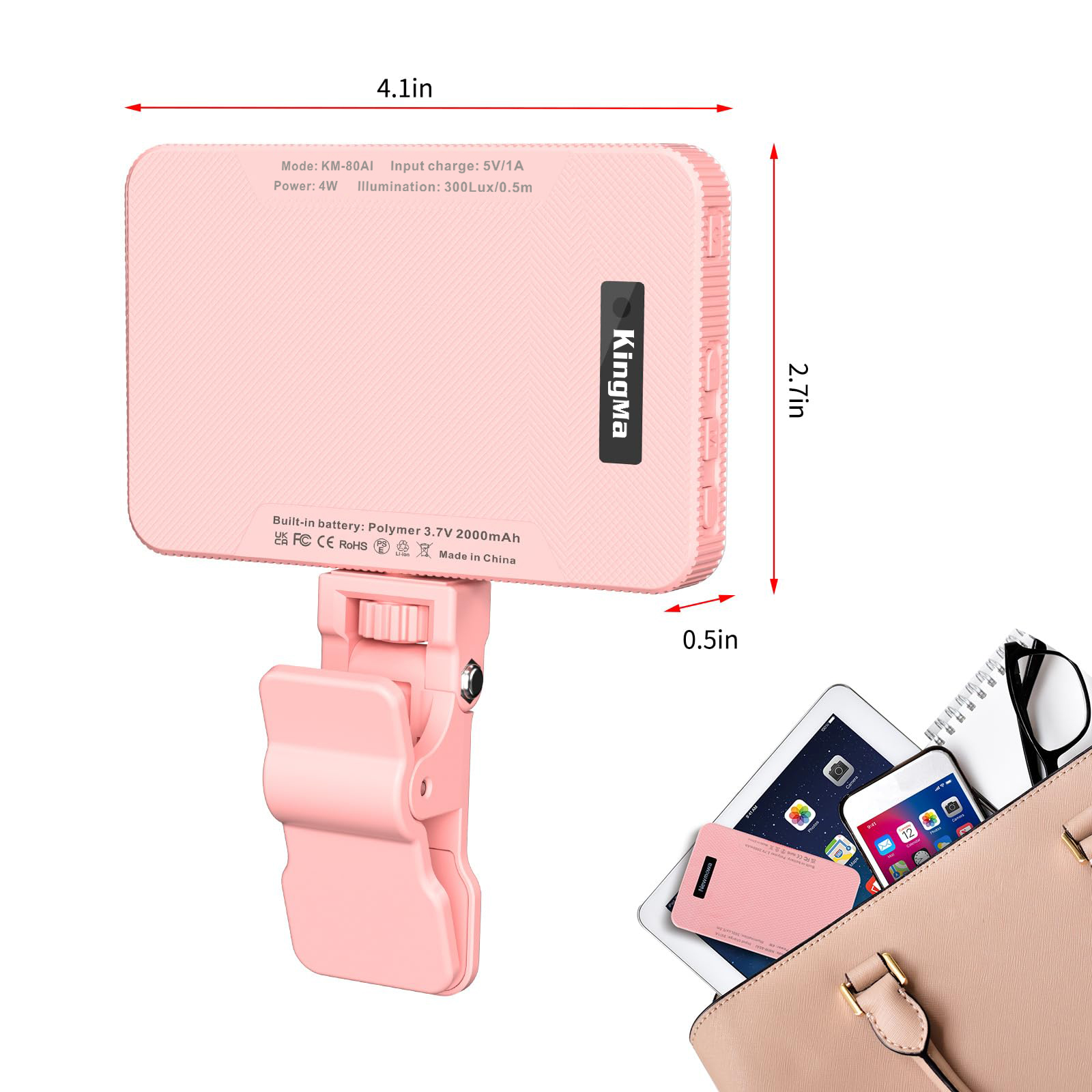 King Ma Pink Rechargeable Self - Photography Lighting Spotlight review and price