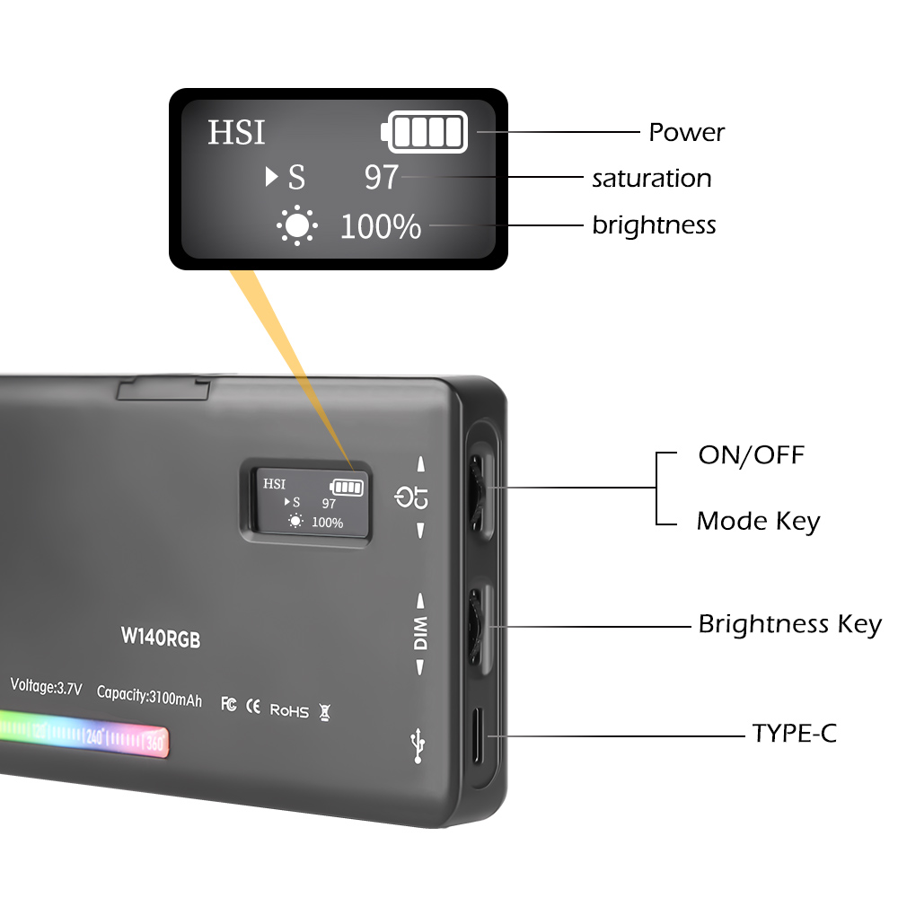 SH W140 LED RGB Video Light 0- - Photography Lighting Board review and price